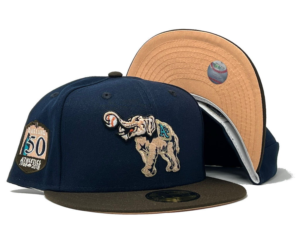 New Era Oakland Athletics Stomper 50th Anniversary Light Navy/Brown/Peach 59FIFTY Fitted Hat