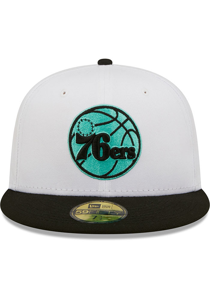 New Era Philadelphia 76ers White/Black Two-Tone Color Pack 59FIFTY Fitted Hat