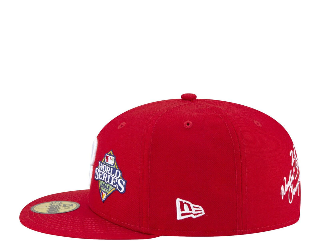 New Era Philadelphia Phillies 2x World Champions Multi Patch Red 59FIFTY Fitted Hat