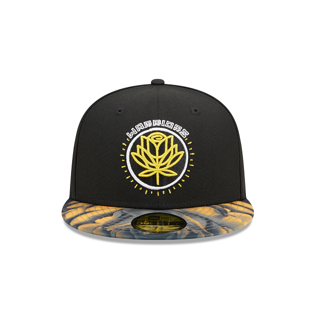 Men's New Era Black/Gold Golden State Warriors 2021/22 City Edition City  Edition Official 59FIFTY Fitted Hat