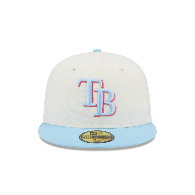 Tampa Bay Rays New Era Flamingo 59FIFTY Fitted Hat - White/Blue
