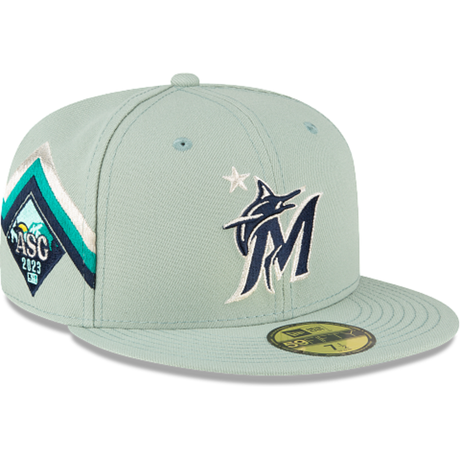 Miami Marlins ALL-OVER SCRIBBLE Black Fitted Hat by New Era