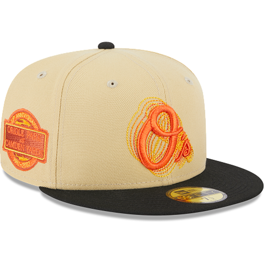 Atlanta Braves ILLUSION SIDE-PATCH Gold-Navy Fitted Hat