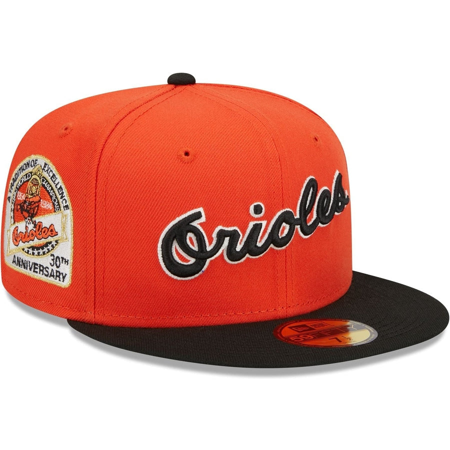 Baltimore Orioles New Era Road Authentic Collection On-Field 59FIFTY Fitted  Hat - Black/Orange
