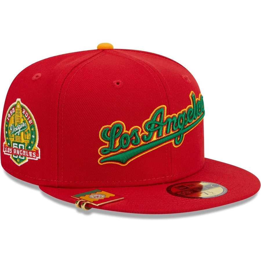 Los Angeles Dodgers New Era All Olive Green/Pink Bottom With 75TH World  Series Patch On Side 59FIFTY Fitted Hat