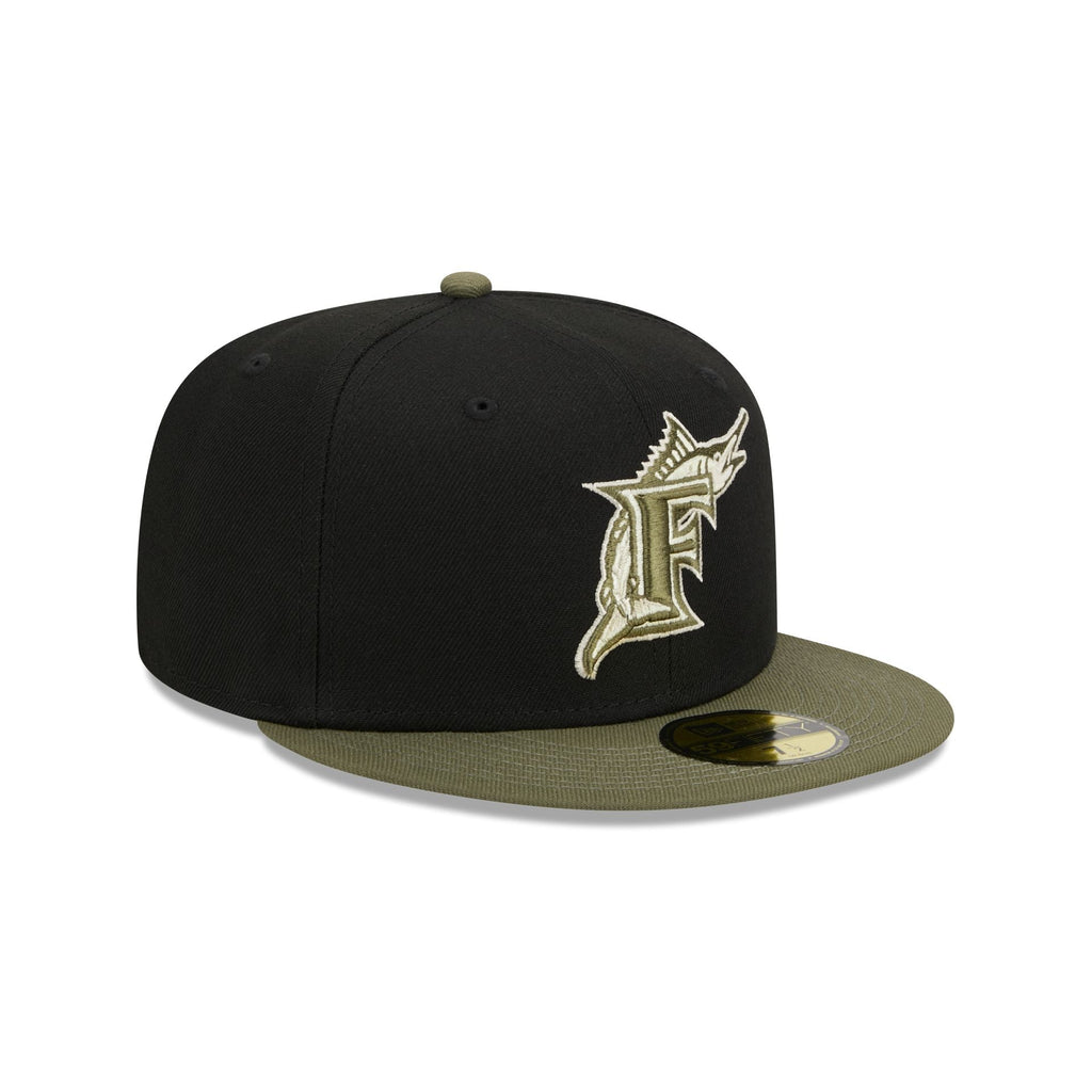 New Era Florida Marlins Black & Olive Green 2023 59FIFTY Fitted Hat