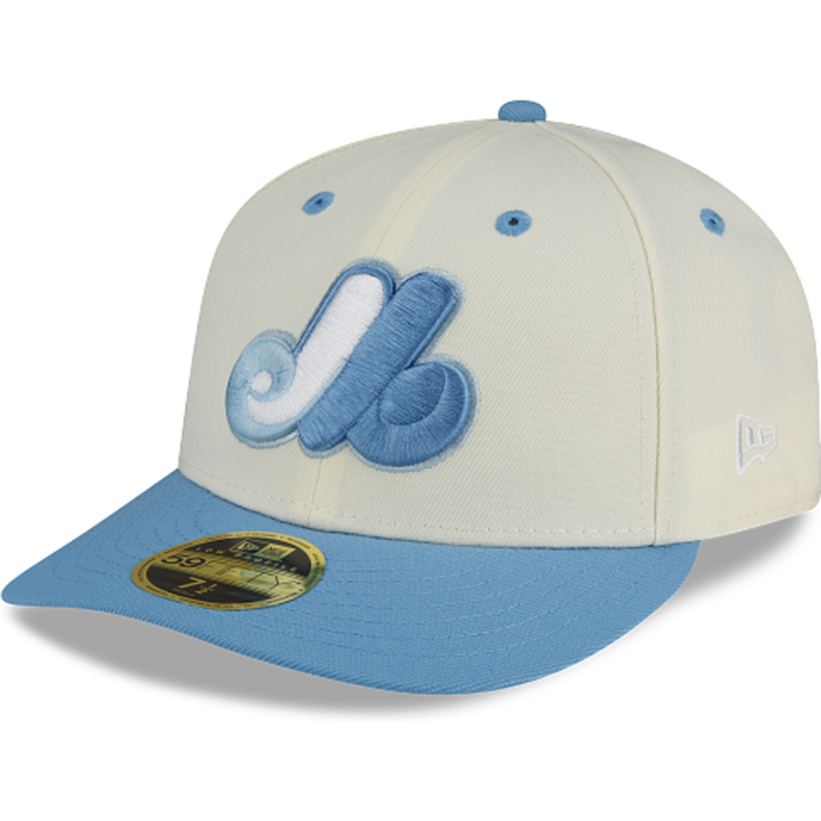 New Era Montreal Expos Chrome Sky Low Profile 2022 59FIFTY Fitted Hat