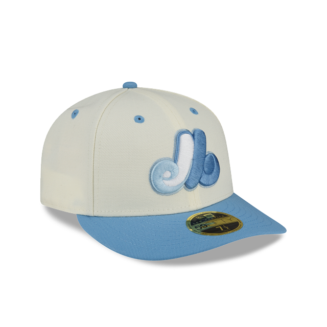 New Era Montreal Expos Chrome Sky Low Profile 2022 59FIFTY Fitted Hat