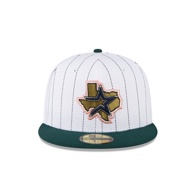 New Era Just Caps White Pinstripe Houston Astros 59FIFTY Fitted Hat