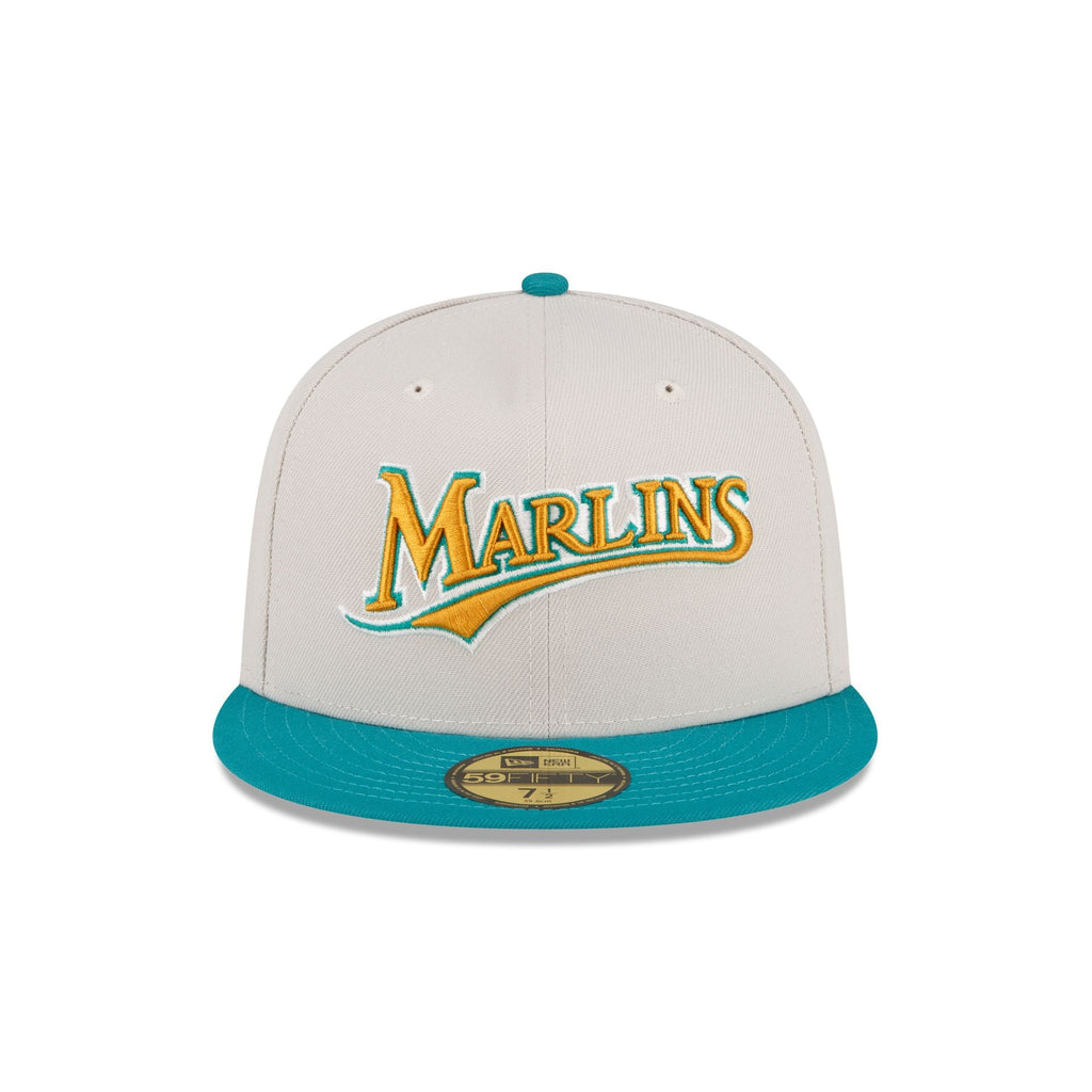 NEW ERA CAPS Miami Marlins Peach Mint 59FIFTY Fitted Hat 70725297 - Shiekh