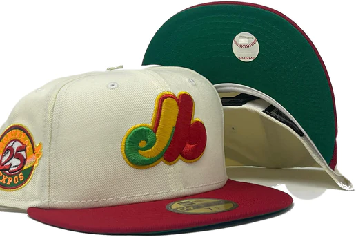 New Era Montreal Expos Off-White 25th Anniversary Green Undervisor 59FIFTY Fitted Hat