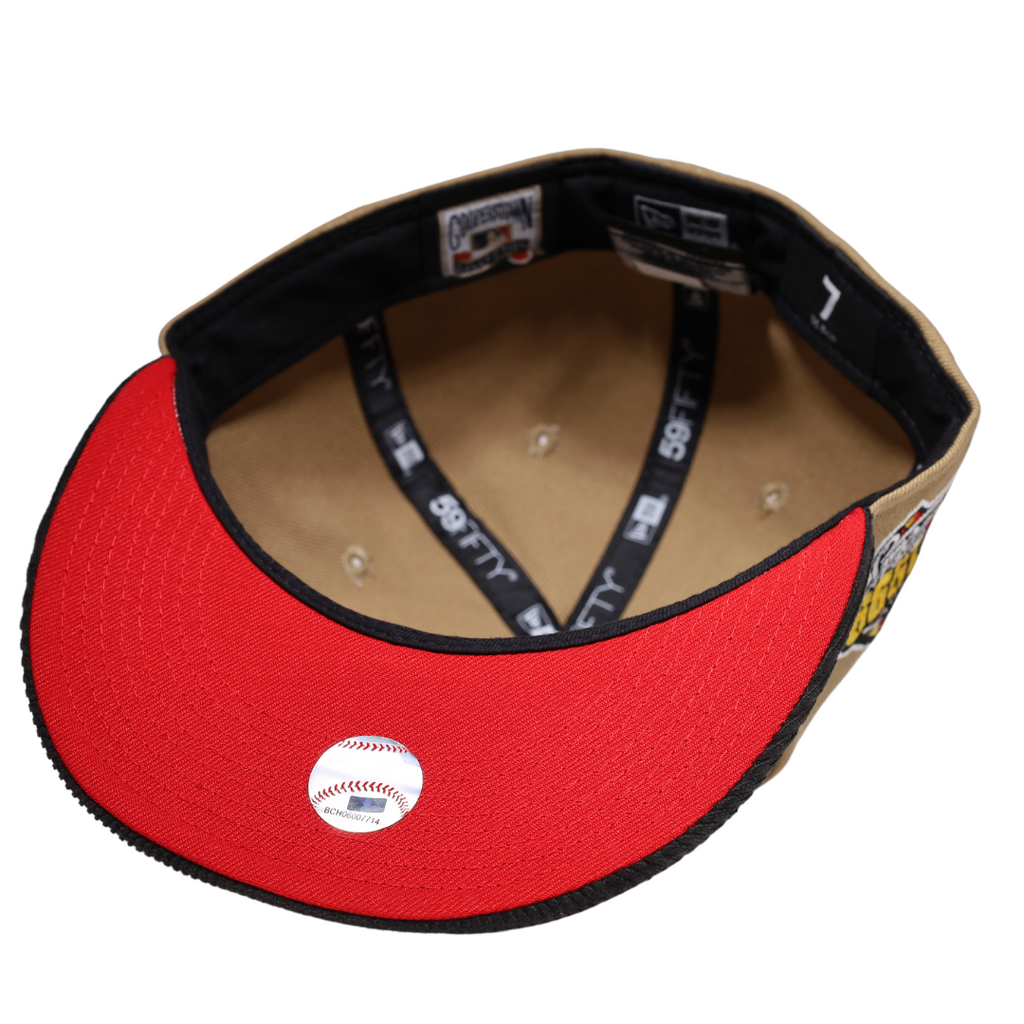 New Era Atlanta Braves Tan/Red/Black Corduroy Visor 1999 World Series 59FIFTY Fitted Hat