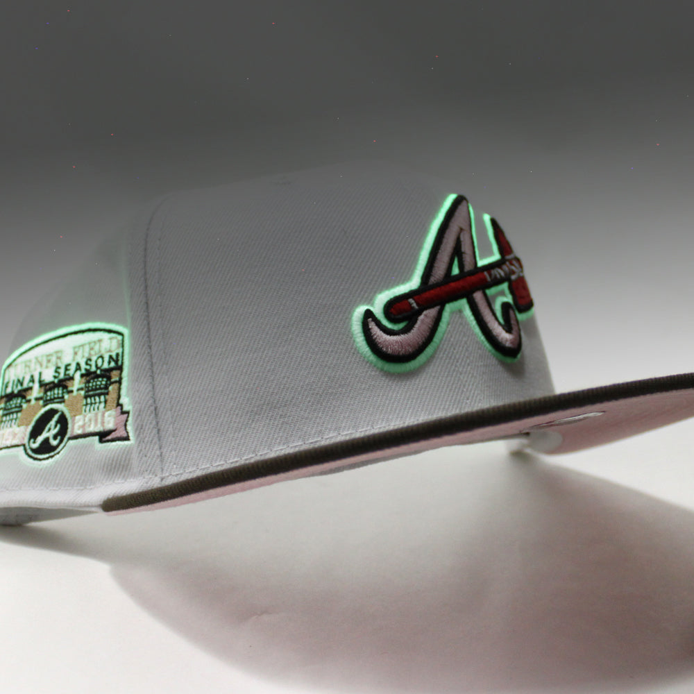 New Era Atlanta Braves White/Brown/Pink Turner Field Final Season 59FIFTY Fitted Hat