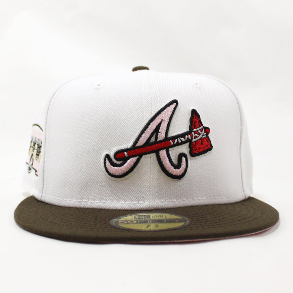 New Era Atlanta Braves White/Brown/Pink Turner Field Final Season 59FIFTY Fitted Hat