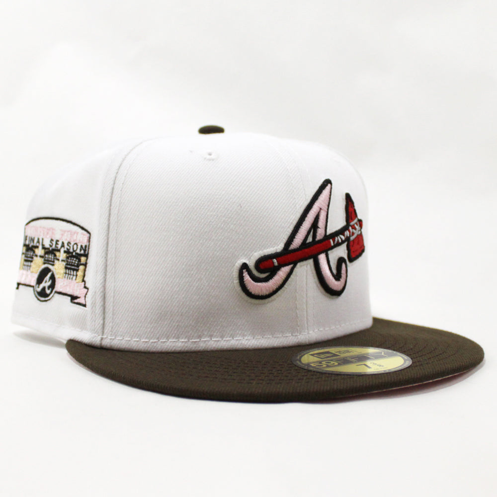 New Era Atlanta Braves White/Brown/Pink Turner Field Final Season 59FIFTY Fitted Hat