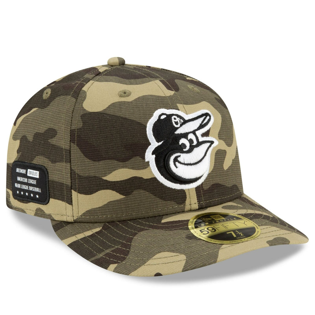 New Era Baltimore Orioles 2021 Camo Armed Forces Day On-Field Low Profile 59FIFTY Fitted Hat