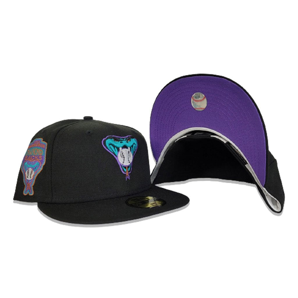 New Era Black Arizona Diamondbacks Purple Bottom 1998 Inaugural Season 59Fifty Fitted