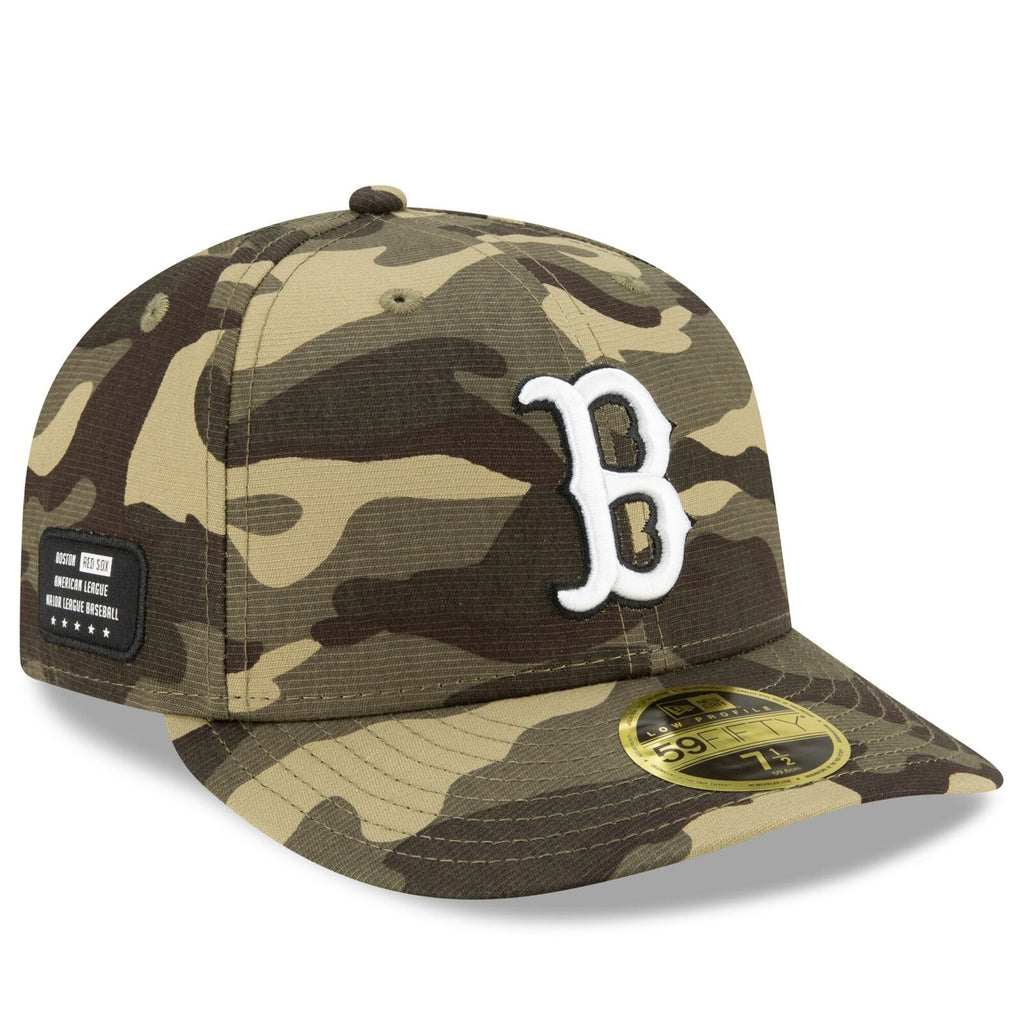 New Era Boston Red Sox 2021 Camo Armed Forces Day On-Field Low Profile 59FIFTY Fitted Hat