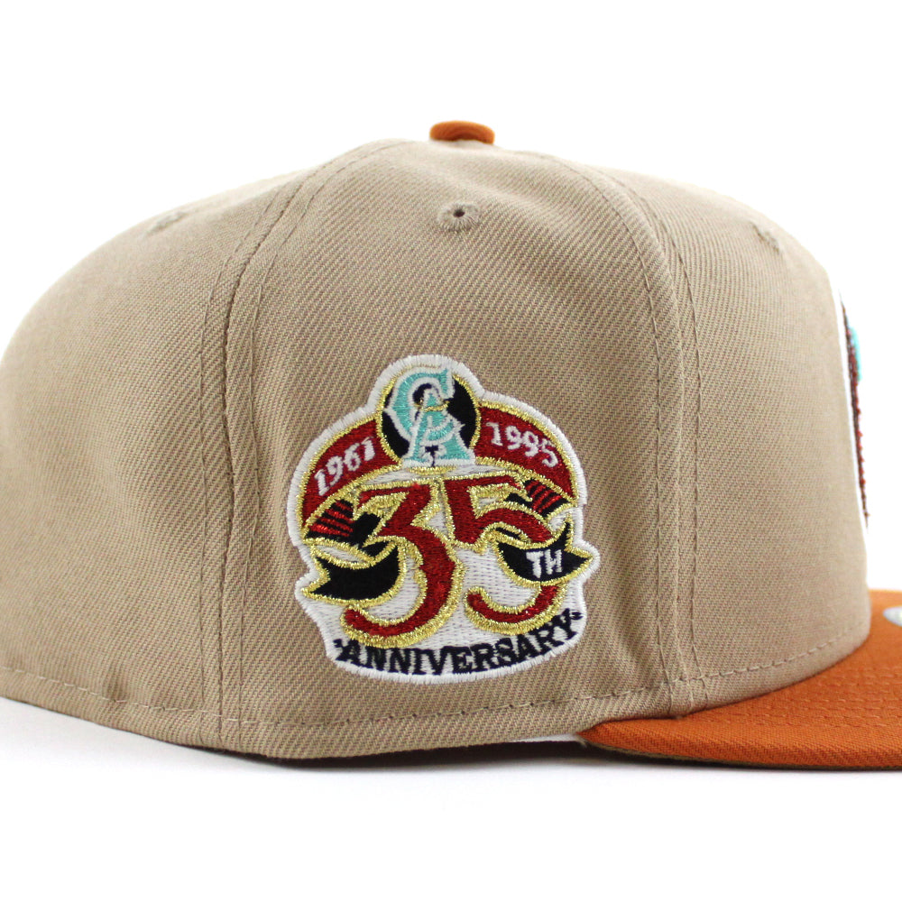 New Era California Angels Khaki/Orange 35th Anniversary 59FIFTY Fitted Hat