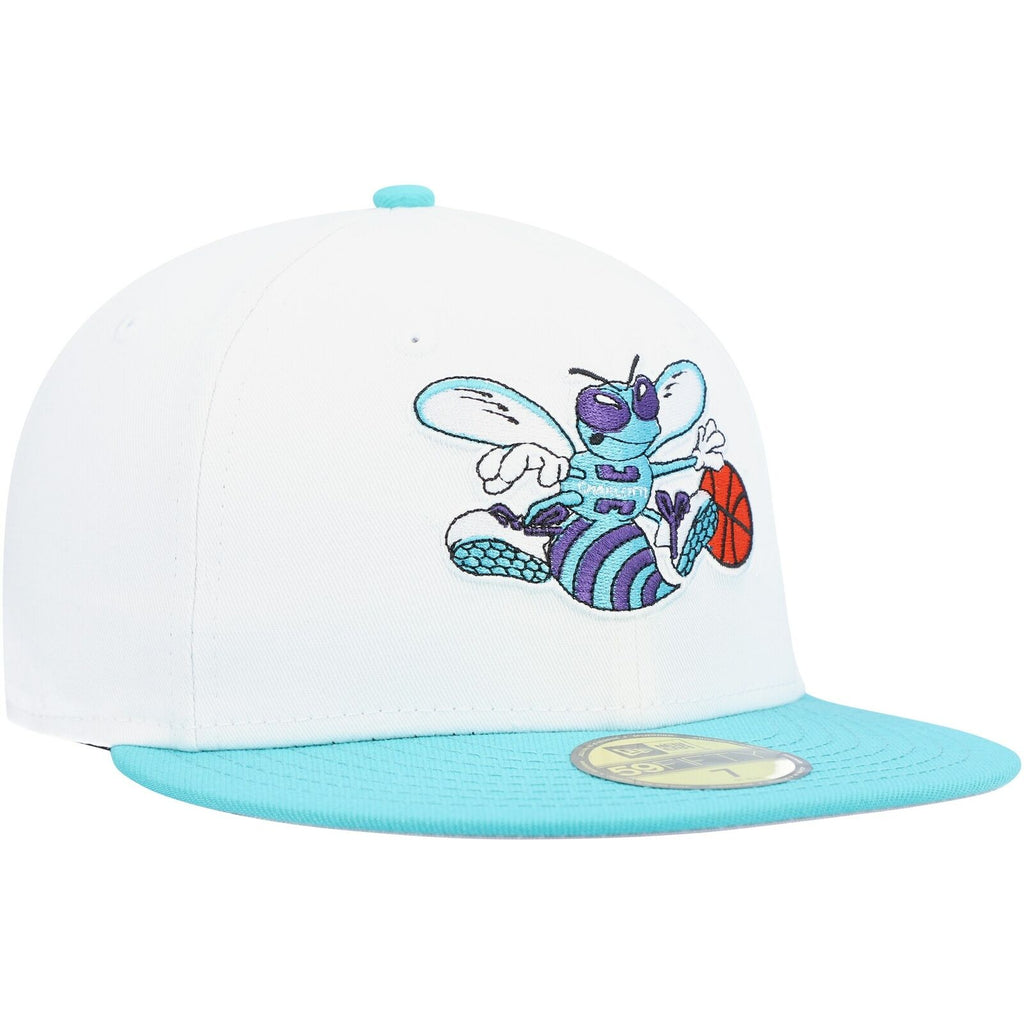 New Era Charlotte Hornets White Hardwood Classics Collection 59FIFTY Fitted Hat