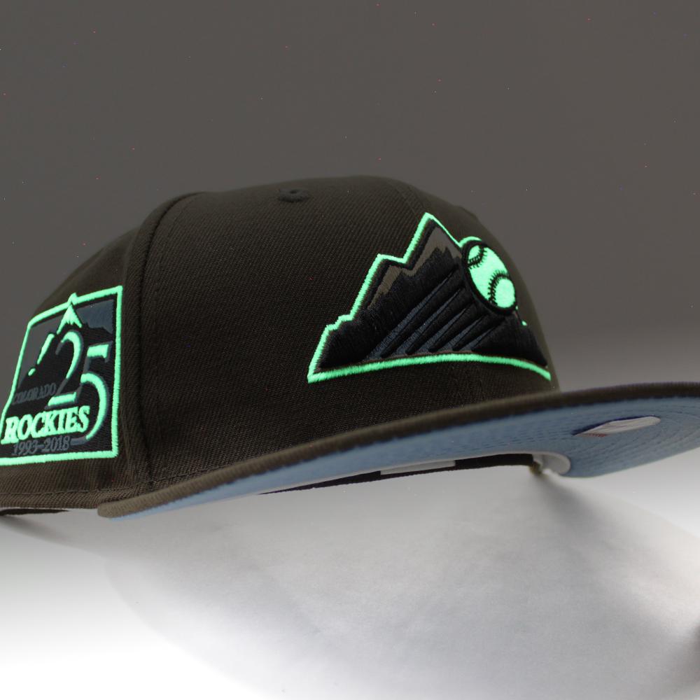 New Era Colorado Rockies Walnut/Sky Blue 25th Anniversary 59FIFTY Fitted Hat (Glow In The Dark))