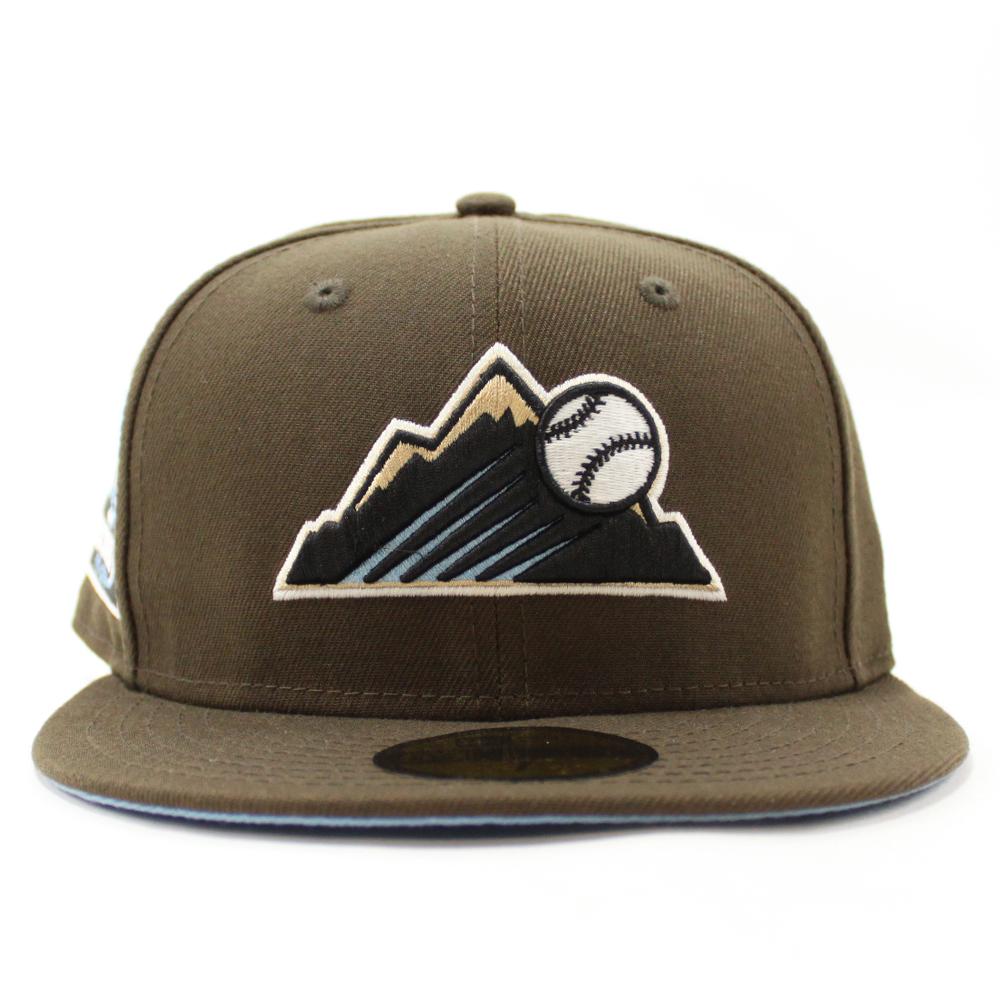New Era Colorado Rockies Walnut/Sky Blue 25th Anniversary 59FIFTY Fitted Hat (Glow In The Dark))