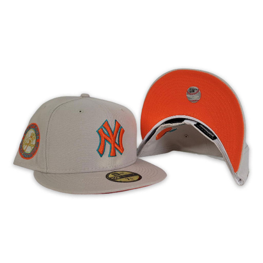 New Era New York Yankees Cream 27 World Series Champions Orange Undervisor 59FIFTY Fitted Hat