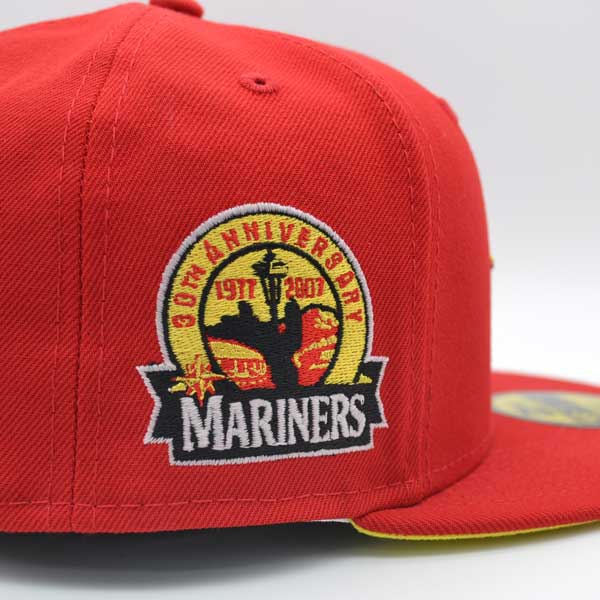 New Era Seattle Mariners Red/Yellow 30th Anniversary Yellow Bottom 59FIFTY Fitted Hat