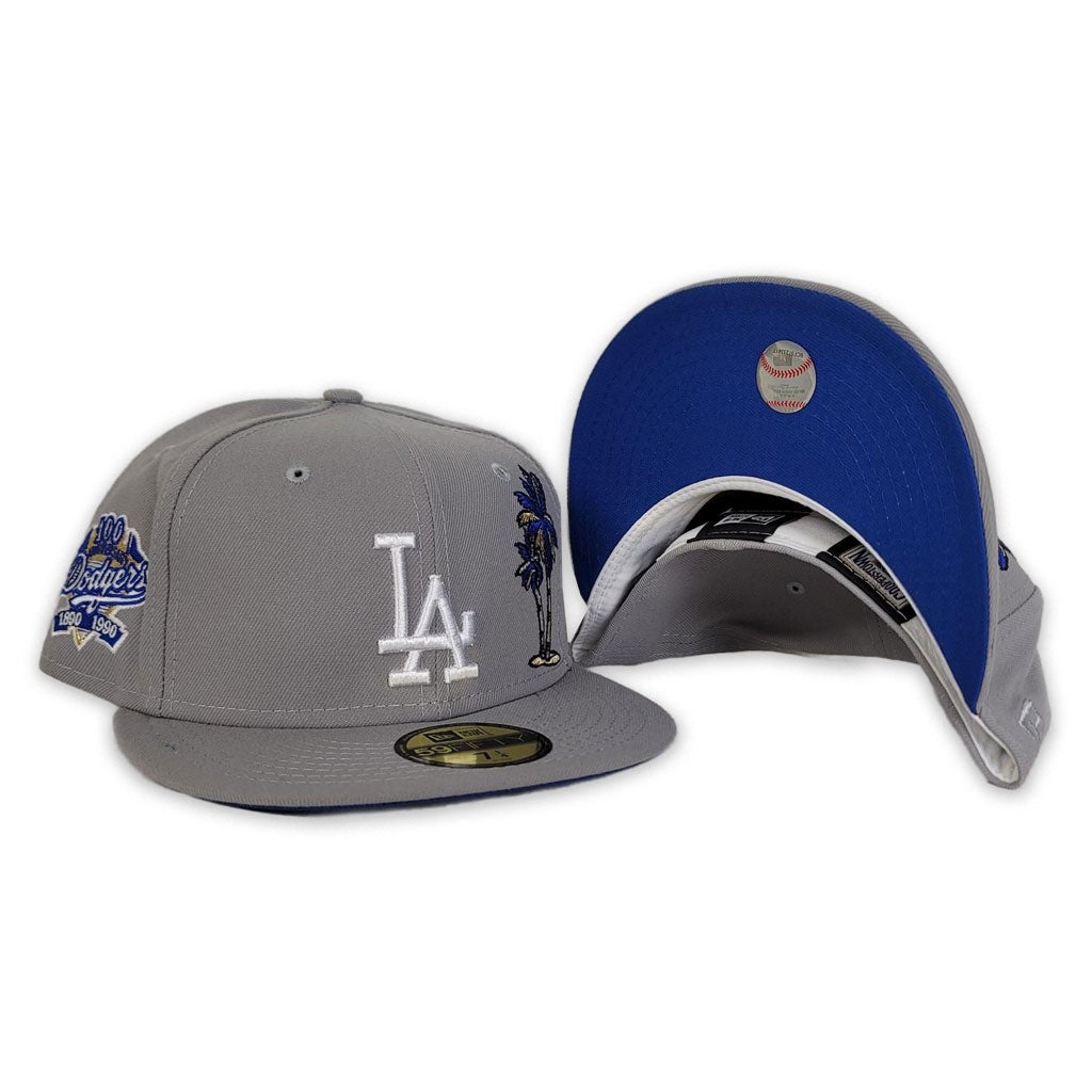 Los Angeles Dodgers New Era 100th Anniversary Sky Blue Undervisor 59FIFTY  Fitted Hat - Tan