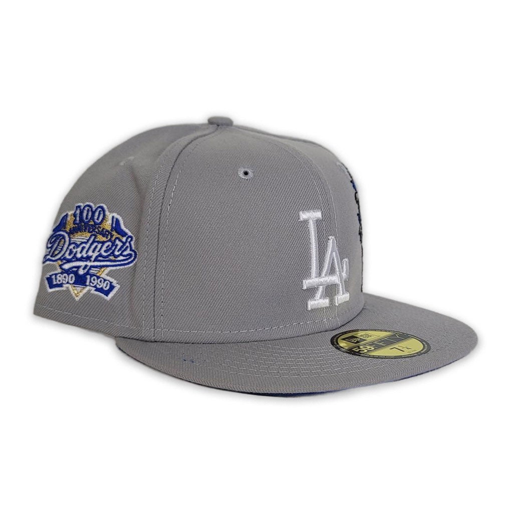 New Era Los Angeles Dodgers Gray/Royal Blue Palm tree 100th Anniversary 59FIFTY Fitted Hat