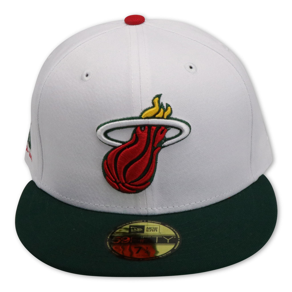 New Era Miami Heat White/Red/Dark Green 30th Anniversary 59FIFTY Fitted Hat