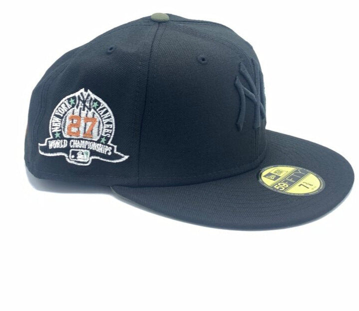 New Era New York Yankees Black/Lime/Olive Rose 27 World Championships 59FIFTY Fitted Hat