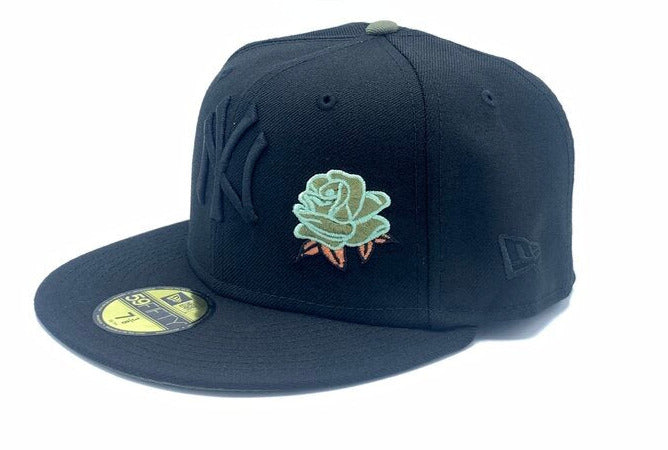 New Era New York Yankees Black/Lime/Olive Rose 27 World Championships 59FIFTY Fitted Hat