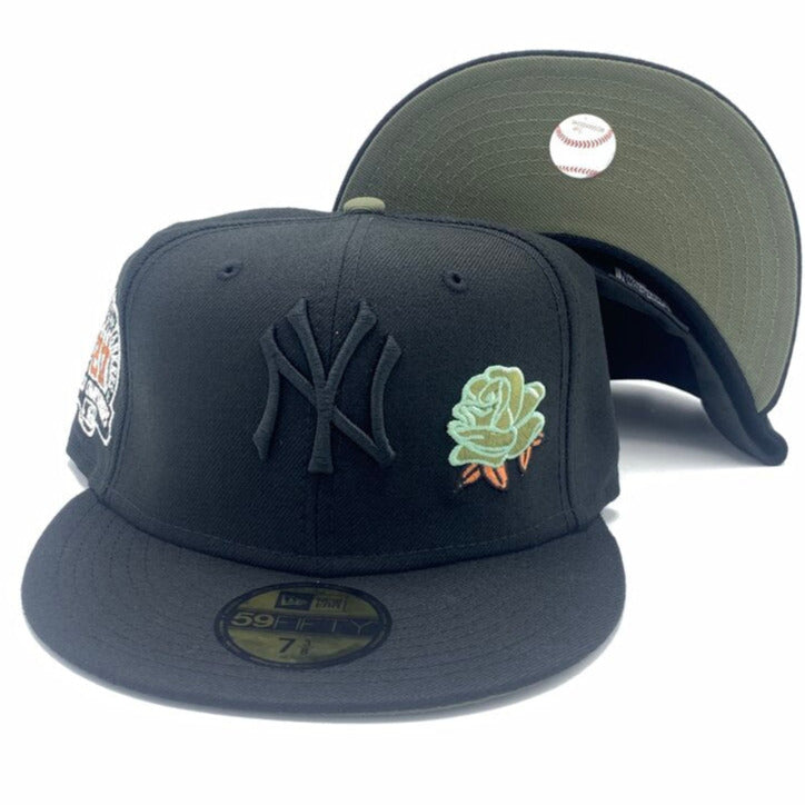 New Era New York Yankees Black/Lime/Olive Rose 27 World Championships 59FIFTY Fitted Hat