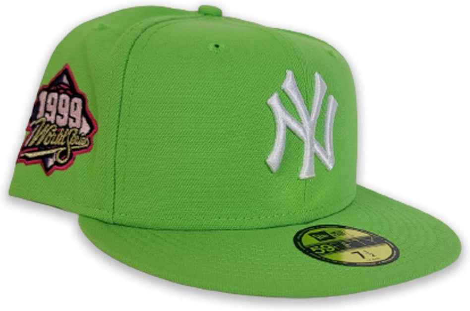 New Era New York Yankees Lime Green 1999 World Series Grey Bottom 59FIFTY Fitted Hat