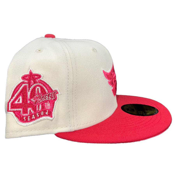 New Era Anaheim Angels Chrome Two Tone 40th Season Hot Pink UV 59FIFTY Fitted Hat