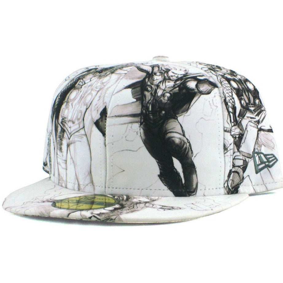 New Era Thorn Marvel Comics Pencil Artwork All Over 59FIFTY Fitted Hat