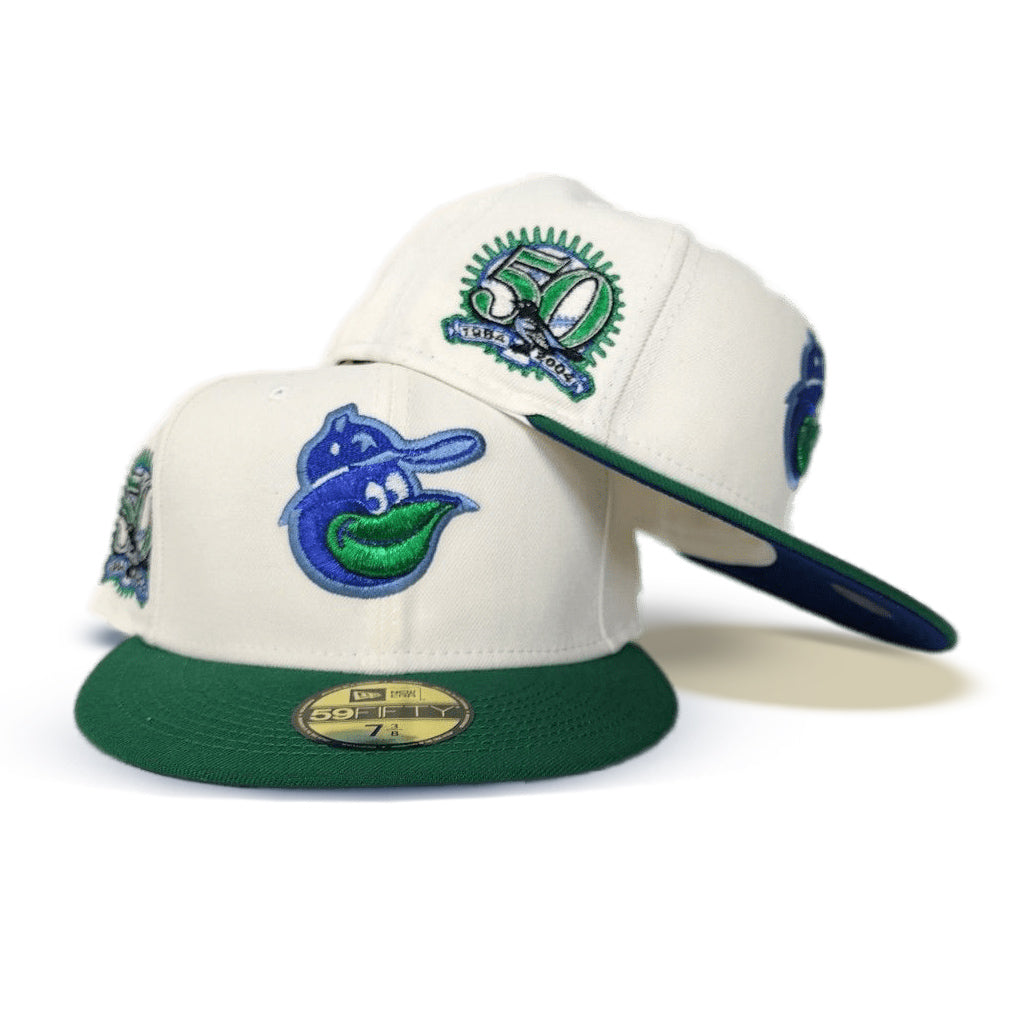 New Era Baltimore Orioles Off-White/Green/Royal Blue 50th Anniversary 59FIFTY Fitted Hat