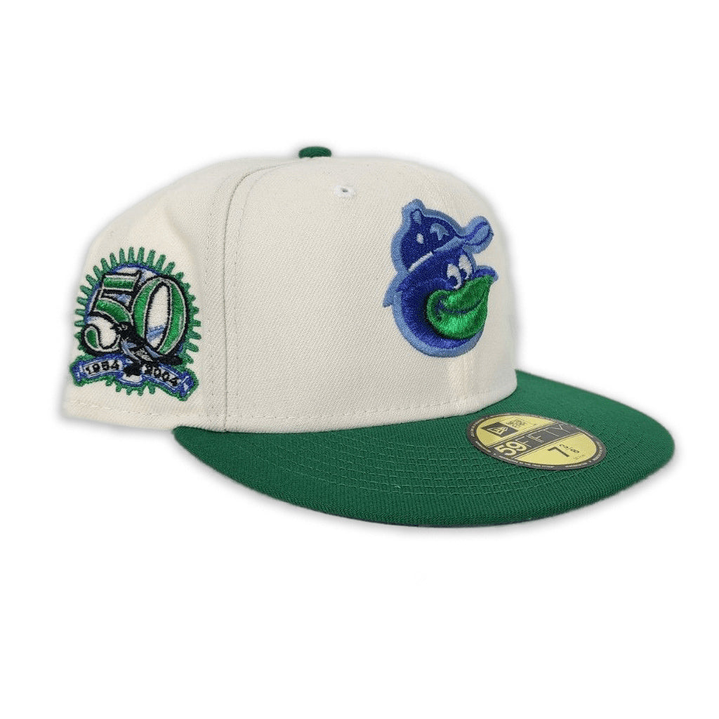 New Era Baltimore Orioles Off-White/Green/Royal Blue 50th Anniversary 59FIFTY Fitted Hat