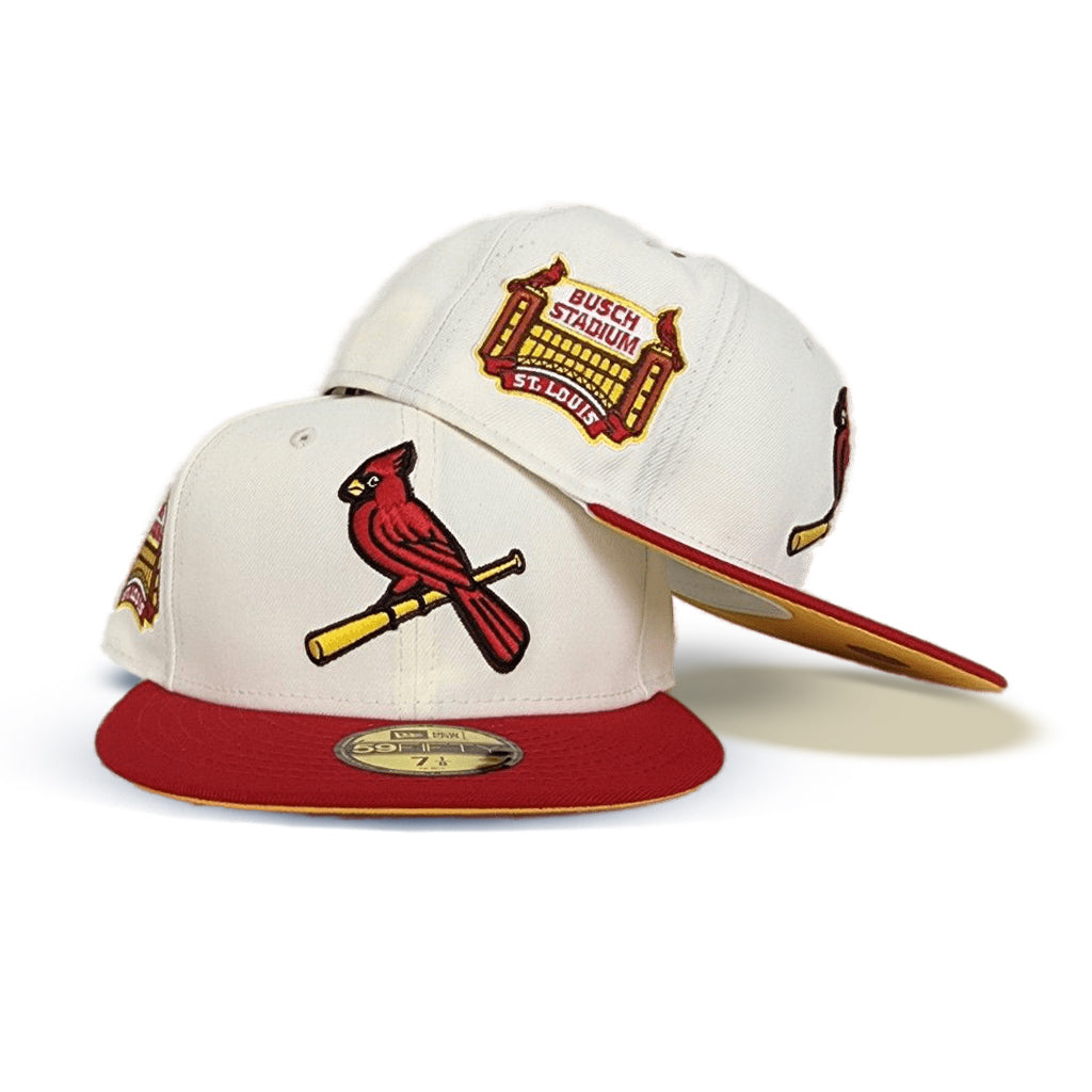 New Era St. Louis Cardinals Off-White/Red Busch Stadium Yellow UV 59FIFTY fitted Hat