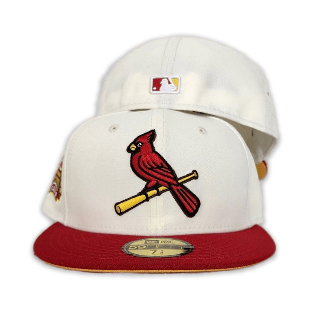 New Era St. Louis Cardinals Off-White/Red Busch Stadium Yellow UV 59FIFTY fitted Hat