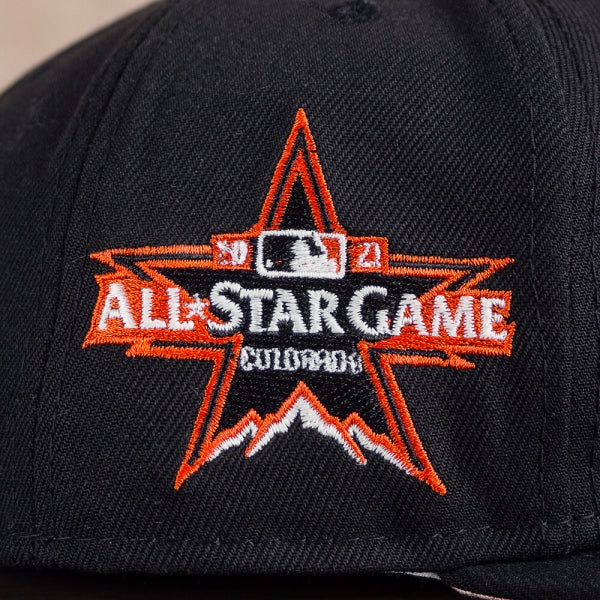 New Era Colorado Rockies Black 2021 All-Star Game Peach Undervisor 59FIFTY Fitted Hat