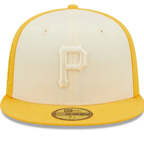 New Era Pittsburgh Pirates Mens Yellow Tonal 2 Tone 59FIFTY Fitted Hat