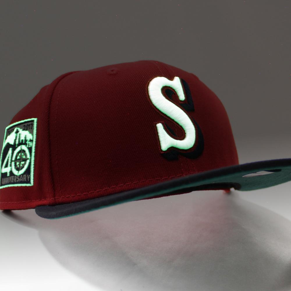 New Era Seattle Mariners Red/Navy 40th Anniversary 59FIFTY Fitted Hat (Glow In The Dark)