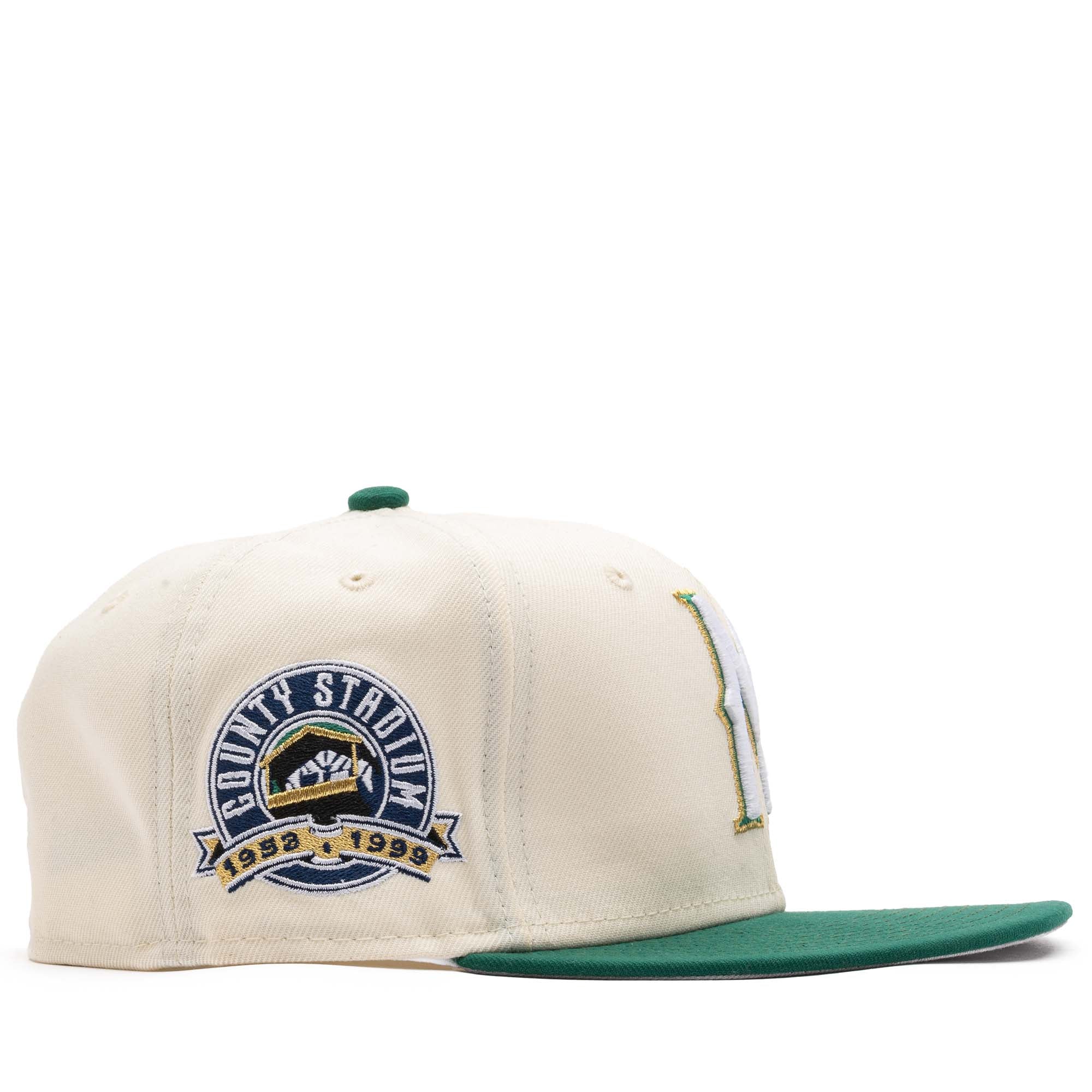 Milwaukee Brewers Light Navy A Gold County Stadium New Era 59Fifty