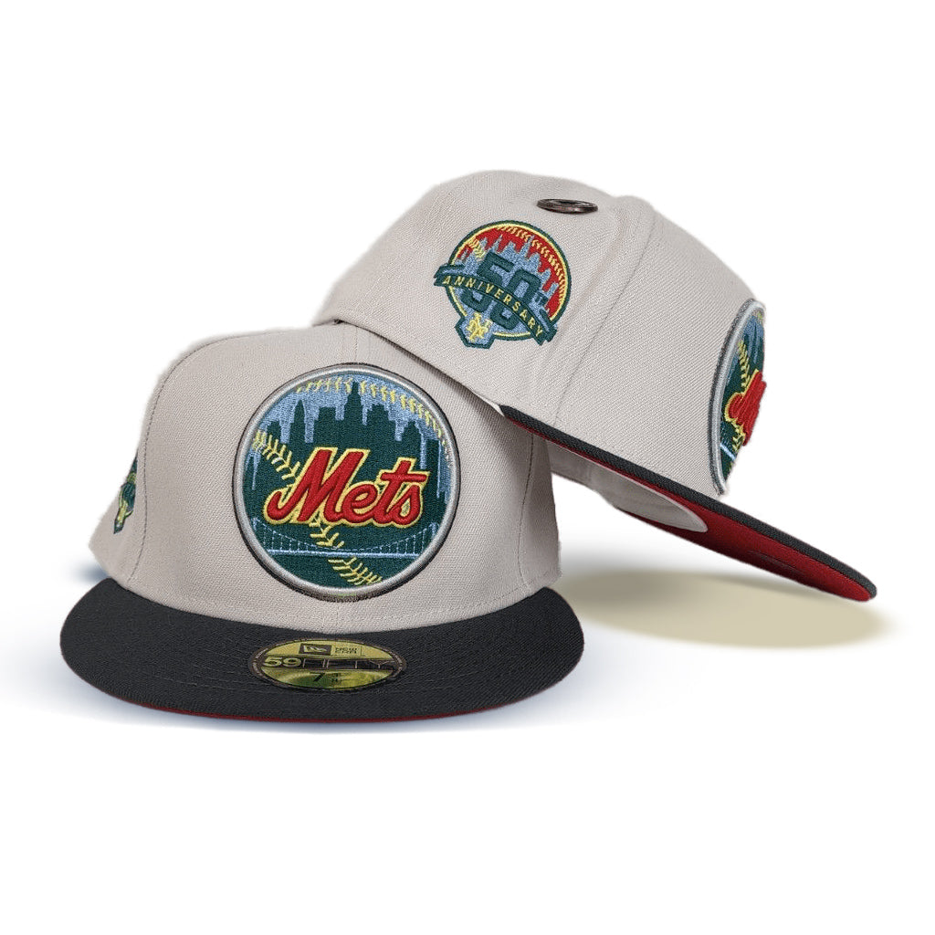 New Era New York Mets  Stone 50th Anniversary Red UV 59FIFTY Fitted Hat