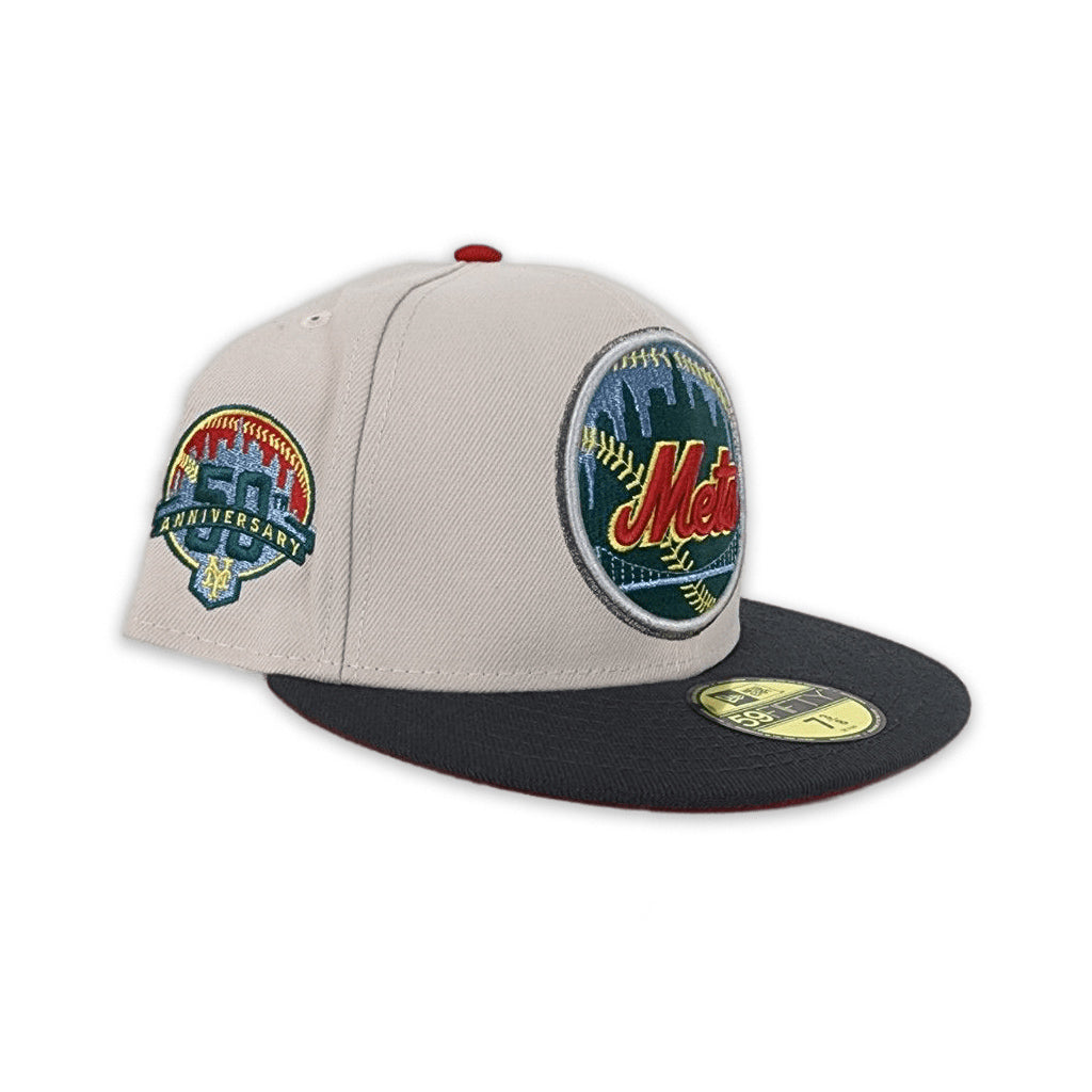 New Era New York Mets  Stone 50th Anniversary Red UV 59FIFTY Fitted Hat