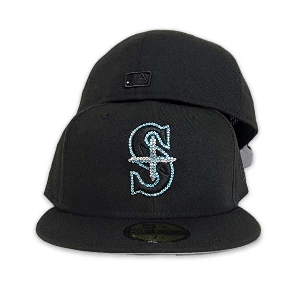 New Era  Swarovski Crystal Black Seattle Mariners 59FIFTY Fitted Hat