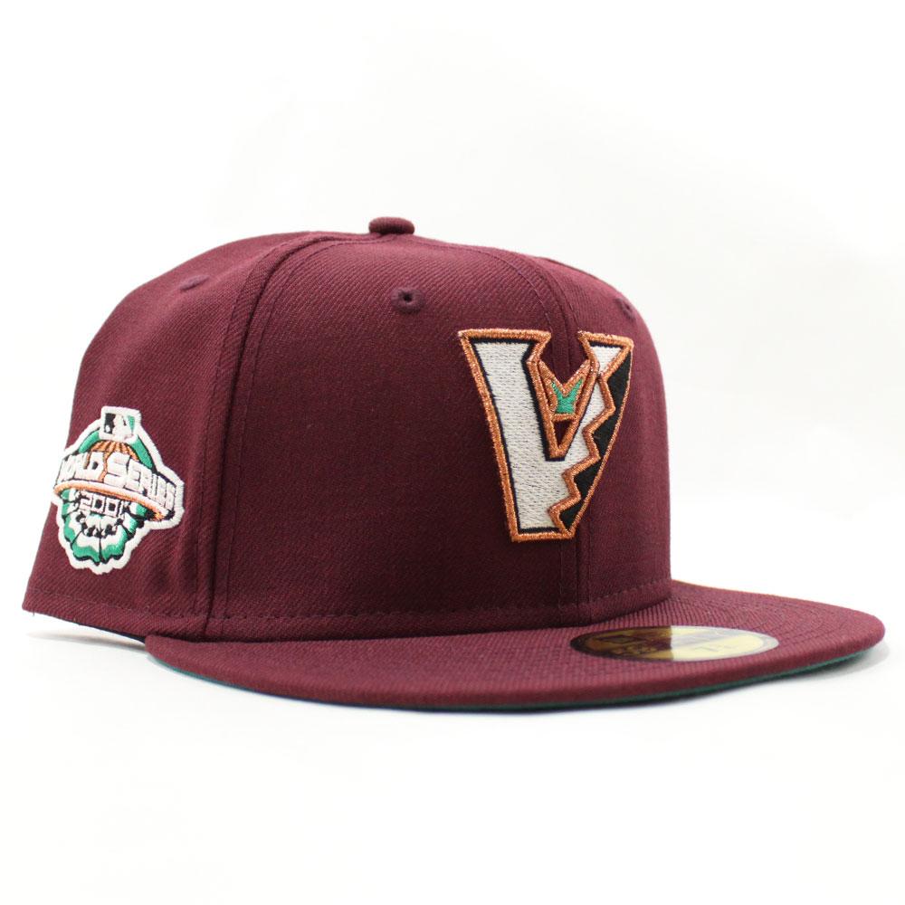 New Era Arizona Diamondbacks 2001 World Series Maroon 59Fifty Fitted Hat (Glow in the Dark)