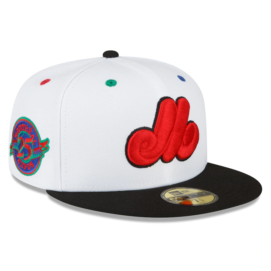New Era Montreal Expos White/Black 25th Anniversary Primary Eye 59FIFTY Fitted Hat
